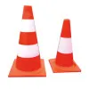 White-Red Road Bollard 50 cm Reflective Fluoroescen