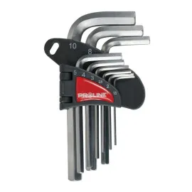 Insexnyckelsats 9 Delar, CV Stål, 1.5; 2.0; 2.5; 3.0; 4.0; 5.0; 6.0; 8.0; 10.0 mm, Proline