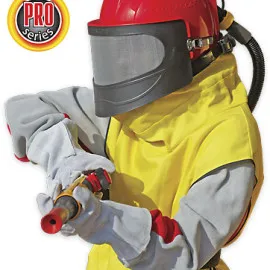Sandblasting Helmet ASPECT Panoramic Visor Triple Lens Mesh Guard Pressure Regulator, Contracor