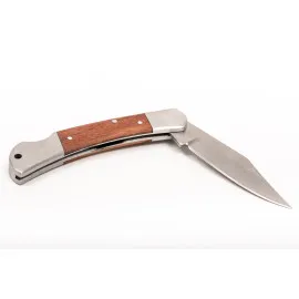 Universalkniv 80 mm, Hopfällbar med Trähandtag, Rostfritt Stål, Proline