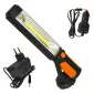 Starkt arbetslampa COB LED 450LM + 25LM varningsblink, laddbar, magnet och krok, USB
