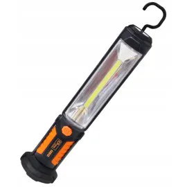 Starkt arbetslampa COB LED 450LM + 25LM varningsblink, laddbar, magnet och krok, USB