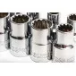 Hylsnyckelsats 17st med genomgående hylsor SPLINES, adapter 1/2, förlängare 77 mm, spärrskaft 72 kugg, Proline