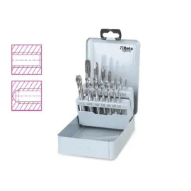 Long Thread Tap set 14 pcs M3-M12 HSS Steel Metal Case, BETA Tools