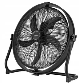 Large Powerful Mobile Industrial Fan 50 cm 130W, drum fan floor model, powder-coated, 6480m³/h, black, EBERG EBF 20