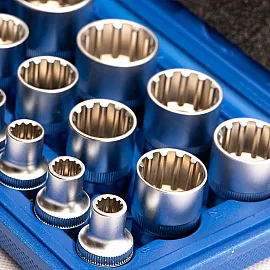 Hylssats spline 1/212-kant 8-32 mm, 19 delar