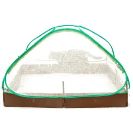 Plastväxthus med hyllor, snygg rund kompaktmodell (sexkantig) diam. 193 cm, höjd 225 cm grön transparent (odlingstält, växthustält)