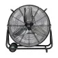 Kraftfull industrifläkt 60 cm (24) 330W, trumfläkt golvmodell med hjul, svart pulverlackad, 7128 m³/h, Perel