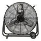 Kraftfull industrifläkt 60 cm (24) 330W, trumfläkt golvmodell med hjul, svart pulverlackad, 7128 m³/h, Perel