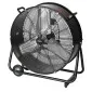 Kraftfull industrifläkt 60 cm (24) 330W, trumfläkt golvmodell med hjul, svart pulverlackad, 7128 m³/h, Perel