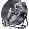Kraftfull industrifläkt 61 cm (24) 220W, fläkt golvmodell med hjul, svart pulverlackad, 1300rpm, 12000 m3/h, Powermat REA - DEMO EX