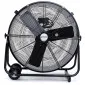 Kraftfull industrifläkt 61 cm (24) 220W, golvmodell med hjul, svart pulverlackad, 1300rpm, 12000 m3/h, Powermat REA - DEMO EX