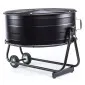 Kraftfull industrifläkt 61 cm (24) 220W, golvmodell med hjul, svart pulverlackad, 1300rpm, 12000 m3/h, Powermat REA - DEMO EX