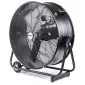 Kraftfull industrifläkt 61 cm (24) 220W, golvmodell med hjul, svart pulverlackad, 1300rpm, 12000 m3/h, Powermat REA - DEMO EX