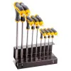 Insexnycklar TORX, sats 9st, 5-kantiga med T-handtag T10-T50 CrV, inkl. hållare, TOPEX