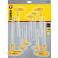 Insexnycklar TORX mws hål, sats 9st, 5-kantiga med T-handtag T10-T50 CrV, TOPEX