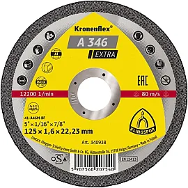 Kapskiva för metall 10st 125 x 1.6 x 22 Kroneflex A346, Klingspor