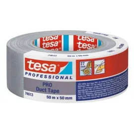 Vävtejp, silvertejp 50m x 50 mm Tesa Professional PRO Duct Tape 74613