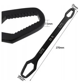 Ringnyckel universal 8-22 mm, 270 x 8 mm, CrV svart, ersätter 35 nycklar