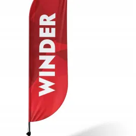 Reklamflaggor, beachflagga med mast och tryck på 260 x 60 cm