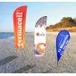 Reklamflaggor, beachflagga med mast och tryck på 260 x 60 cm