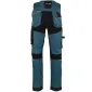 Work trousers, slim fit, turquoise and black with stretch inserts, carpenter pants, CE, LAHTI.