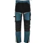 Work trousers, slim fit, turquoise and black with stretch inserts, carpenter pants, CE, LAHTI.