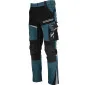 Work trousers, slim fit, turquoise and black with stretch inserts, carpenter pants, CE, LAHTI.