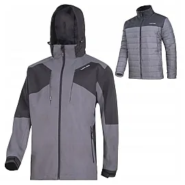 Jacket 3-in-1 with Detachable Lining, Grey-Black, CE, LAHTI