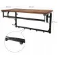 Brown wood and metal hat shelf with hanging hooks, rustic, vintage, 60 x 30 x 31, 7 cm