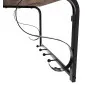 Brown wood and metal hat shelf with hanging hooks, rustic, vintage, 60 x 30 x 31, 7 cm