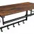 Brown wood and metal hat shelf with hanging hooks, rustic, vintage, 66 x 30 x 27 cm