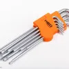Insexnycklar TORX med hål, 5-kantiga l-nycklar, sats 9 st. TS10 - TS50, S2, NEO Tools