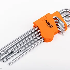 Insexnycklar 5-kantiga l-nycklar, sats 9 st. TS10 - TS50, S2, NEO Tools