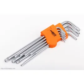 Insexnycklar 5-kantiga l-nycklar, sats 9 st. TS10 - TS50, S2, NEO Tools