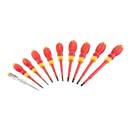 Screwdriver Set VDE 10 pcs (2 PZ, 2 PH, 5 SL) with Tester, Stanley