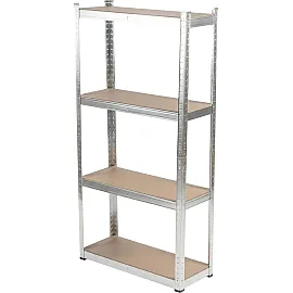 Metal Snap-In Shelving, 4 Shelves, 1500 x 750 x 300 mm, 100 kg, Galvanised, Profix