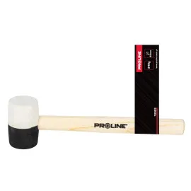 Rubber Mallet 340g, Wooden Handle, Black-White, Proline