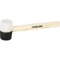 Rubber Mallet 340g, Wooden Handle, Black-White, Proline