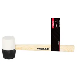 Rubber Mallet 580g Black-White Wooden Handle, Proline