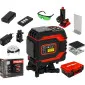 360° Green Cross Laser Level Kit 2D Self-Leveling, 2 Beams, Working Range 25m, Accuracy ±1.5 mm/5m, IP54, Li-Ion 3000mAh, 5/8 and 1/4 Tripod Threads, Proline