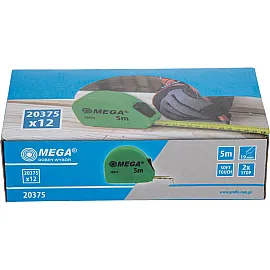 Måttband 5M/19 mm, 2 Stopp, PVC, Soft, Mega
