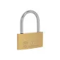 Brass Thin Padlock 40 mm Chrome Plated Shackle. 3 Keys.