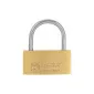 Brass Thin Padlock 50 mm Chrome Plated Shackle. 3 Keys.