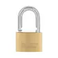 Brass Padlock 50 mm. Thick Type. Hardened Chrome Plated Shackle. 3 Brass Keys. (Butiksförp.)