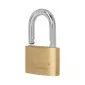 Brass Padlock 50 mm. Thick Type. Hardened Chrome Plated Shackle. 3 Brass Keys. (Butiksförp.)