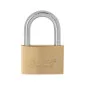 Brass Padlock 50 mm. Thick Type. Hardened Chrome Plated Shackle. 3 Brass Keys. (Butiksförp.)