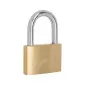 Brass Padlock 50 mm. Thick Type. Hardened Chrome Plated Shackle. 3 Brass Keys. (Butiksförp.)