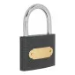 Grey Casting Iron Padlock 50 mm Heavy Type. Chrome Plated Hardened Shackle 3 Keys. Packed On Sliding Card