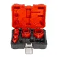 Bi-Metal Hole Saw set 8 Pieces 22-68 mm, HSS M3 Teeth, 2 Adapters, Pilot Bit, 38 mm Drilling Depth, 4/6 TPI, Alloy Spring Steel, Proline